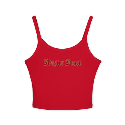 Spaghetti Tank Top — "Master Peace" Gothic Script Crop Tank