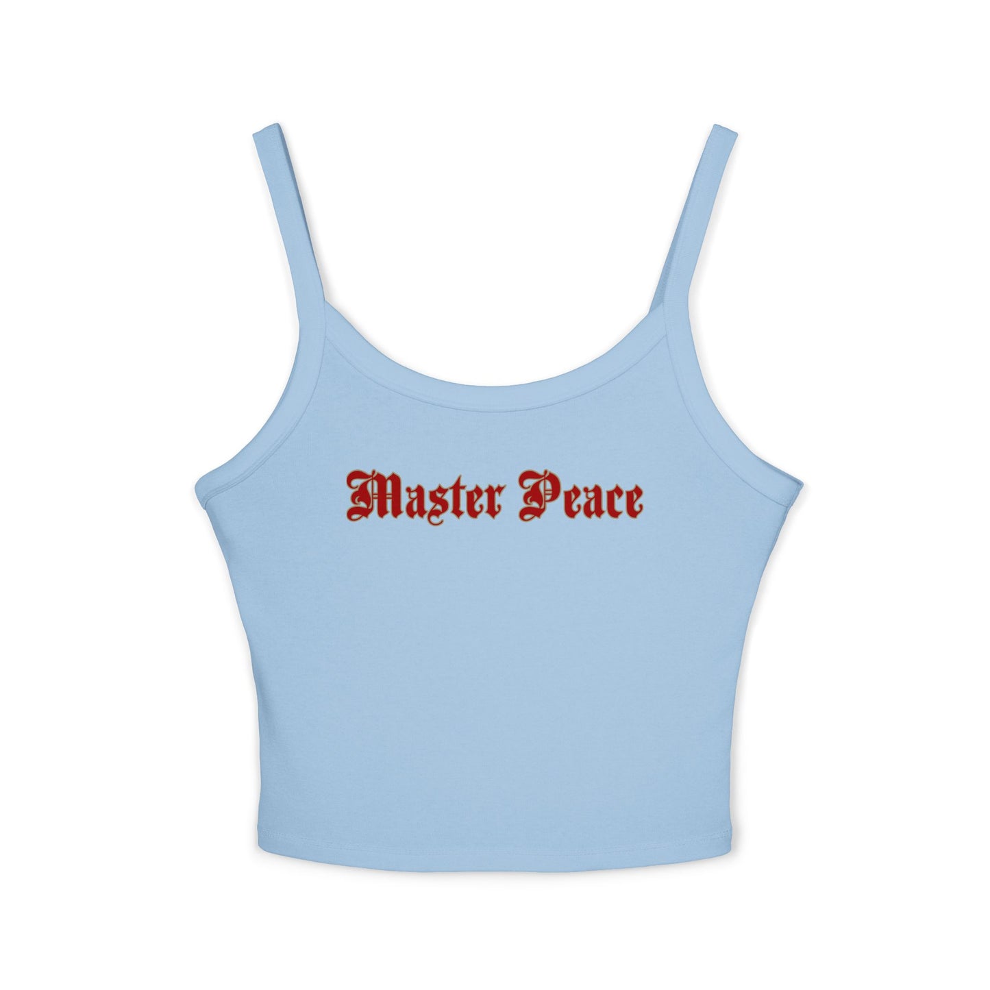 Spaghetti Tank Top — "Master Peace" Gothic Script Crop Tank