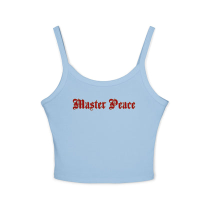 Spaghetti Tank Top — "Master Peace" Gothic Script Crop Tank