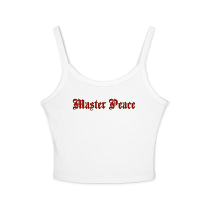 Spaghetti Tank Top — "Master Peace" Gothic Script Crop Tank