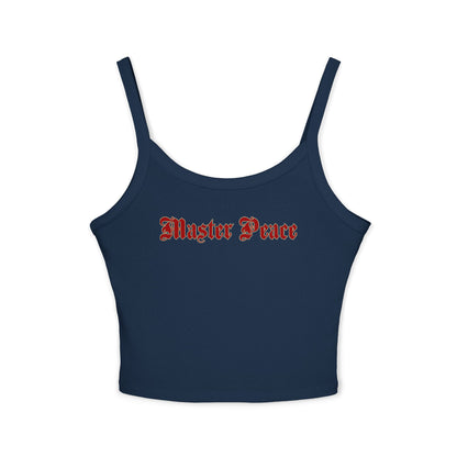 Spaghetti Tank Top — "Master Peace" Gothic Script Crop Tank