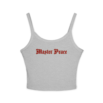 Spaghetti Tank Top — "Master Peace" Gothic Script Crop Tank