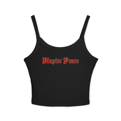 Spaghetti Tank Top — "Master Peace" Gothic Script Crop Tank